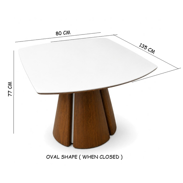 Auslar Modern Extendable Oval Dining Table | Stone Top