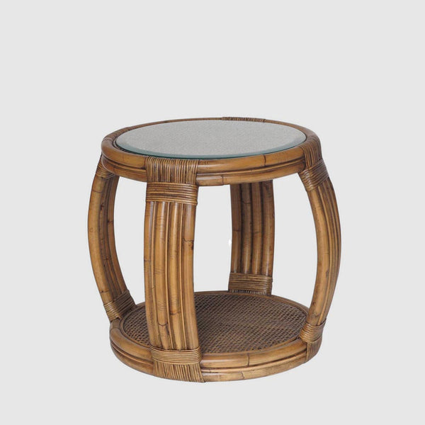 Cayman Rattan Hamptons Round Side Table