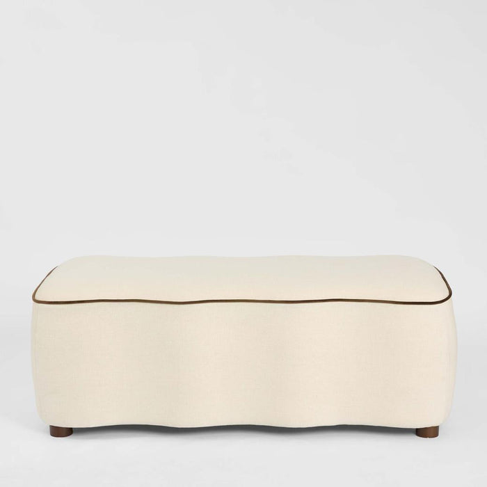 Avoca Rectangular Curved Ottoman Ivory - Bedroom Seat