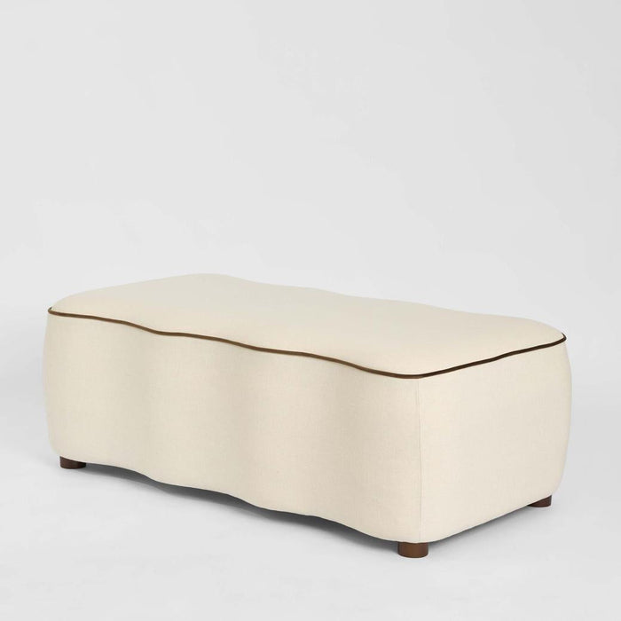 Avoca Rectangular Curved Ottoman Ivory - Bedroom Seat