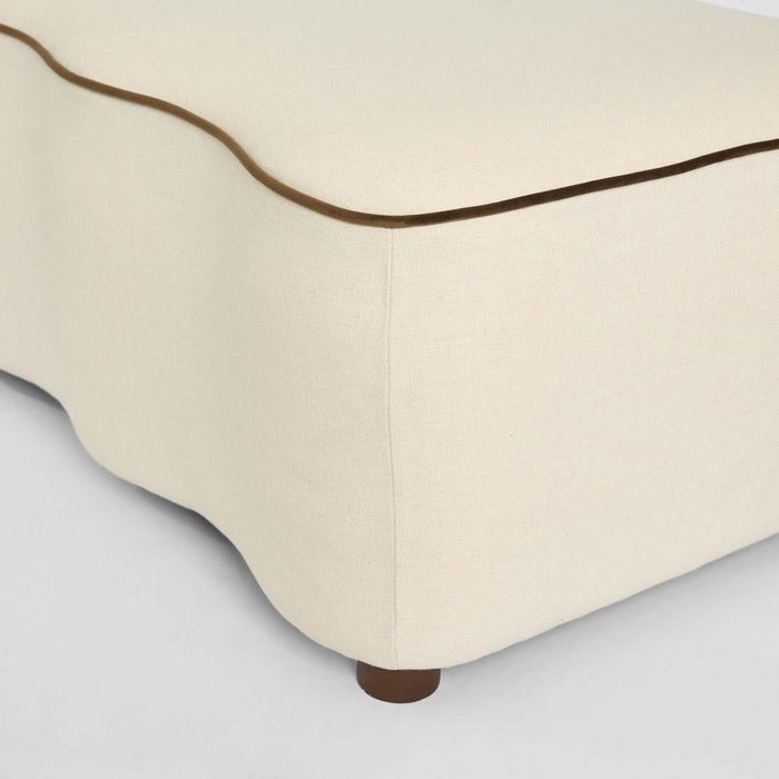 Avoca Rectangular Curved Ottoman Ivory - Bedroom Seat
