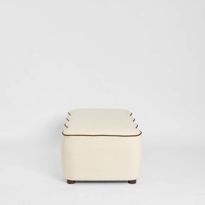Avoca Rectangular Curved Ottoman Ivory - Bedroom Seat