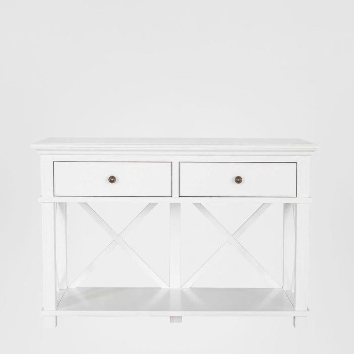 Hamptons 2 Drawer Hallway Console Table White - Console Table Sydney