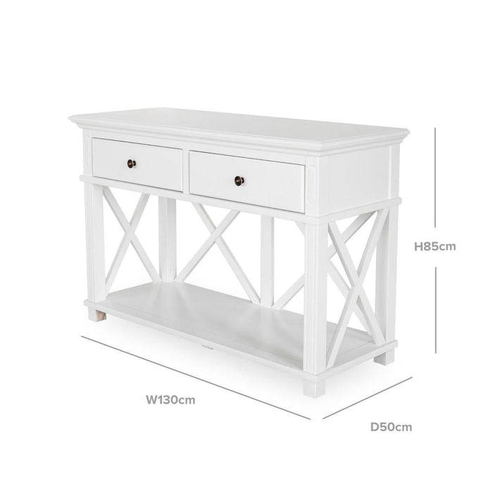 Hamptons 2 Drawer Hallway Console Table White - Console Table Sydney