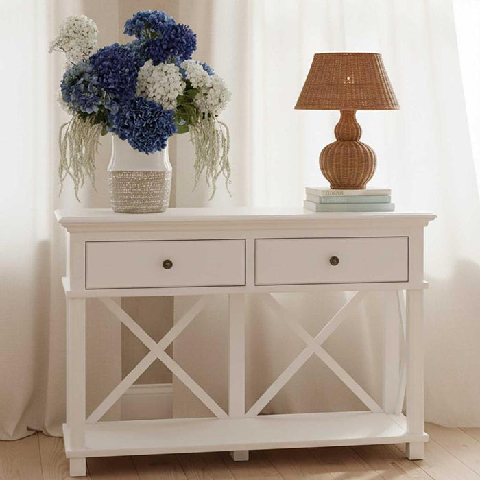 Hamptons 2 Drawer Hallway Console Table White - Console Table Sydney