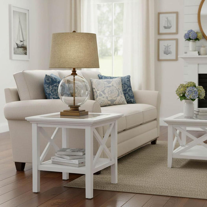 Sorento White Square Side Table
