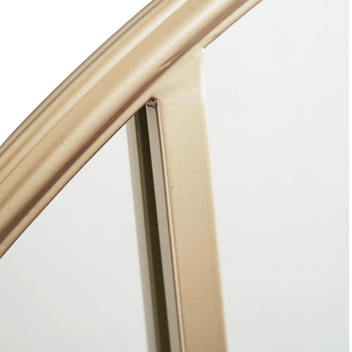 Amelia Gold Rimmed Round Paned Mirror, 120cm