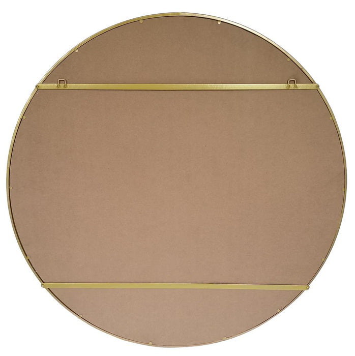 Amelia Gold Rimmed Round Paned Mirror, 120cm