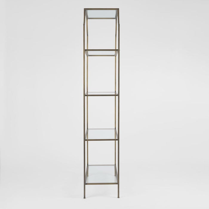 Palladium Brass Iron & Glass Shelf - Living Room