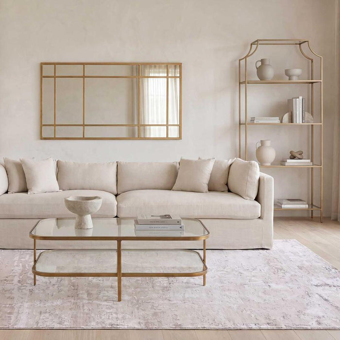 Palladium Brass Iron & Glass Shelf - Living Room