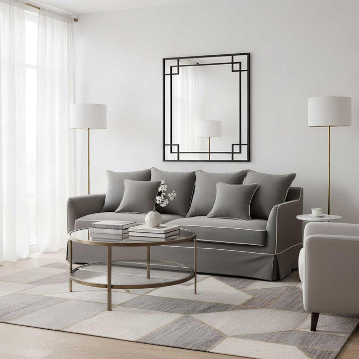 Hoxton Black Mirror With Corner Detail 160cm