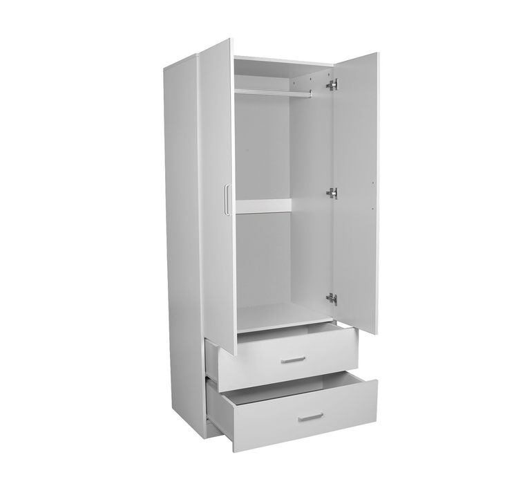 Remo 2 Door Drawer Wardrobe White