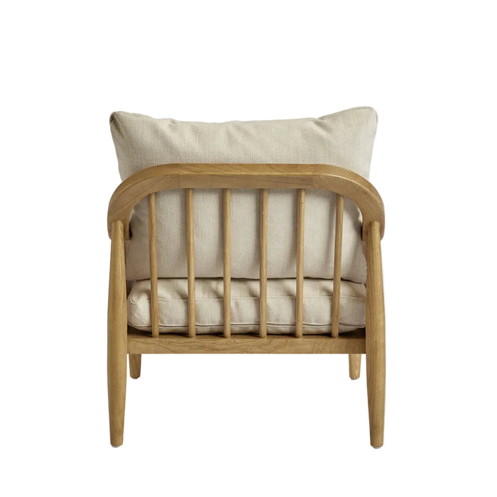 Luberon Armchair Oak & Rattan W/Linen Blend Cushions