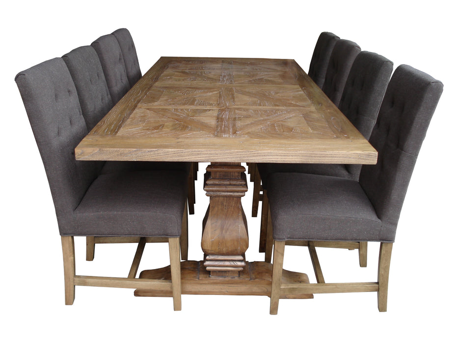 Kensington 245cm Rectangular Dining Table - Natural White Wash