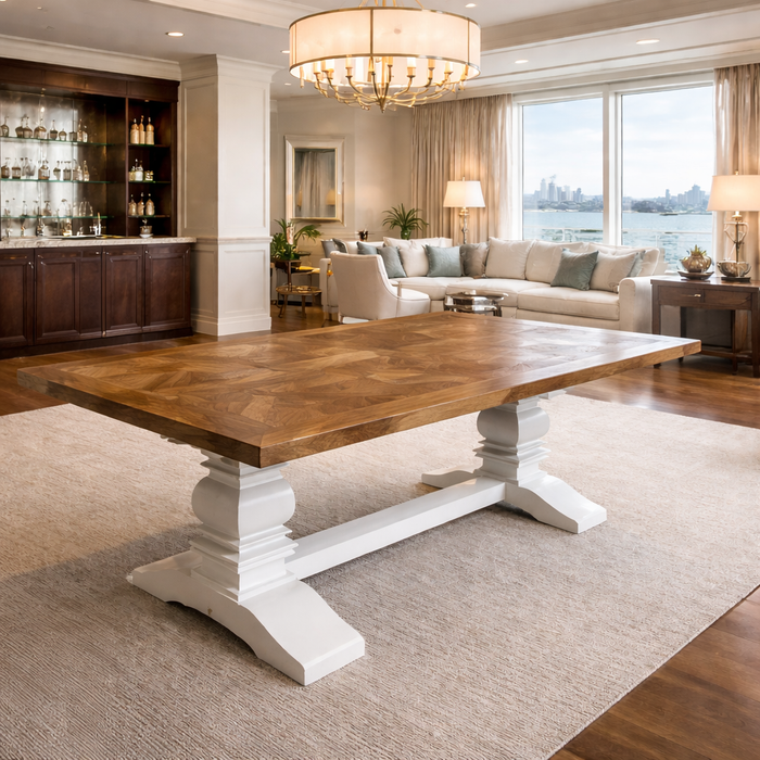 Kensington 245cm Rectangular Dining Table - Natural White Wash