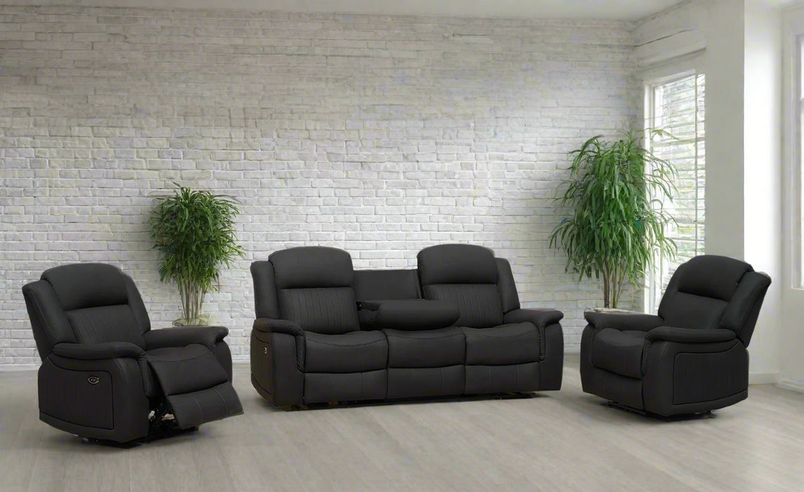 Intra 3-Piece Fabric Powered Recliner Lounge Suite