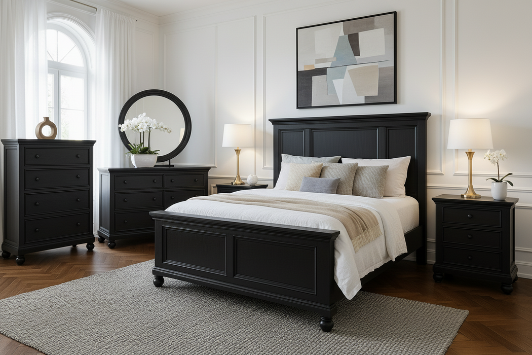 Pasena Queen Timber Bed Frame Black