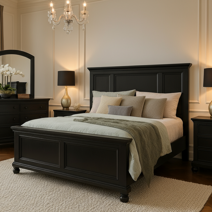 Harrington Queen Timber Bed Frame Black