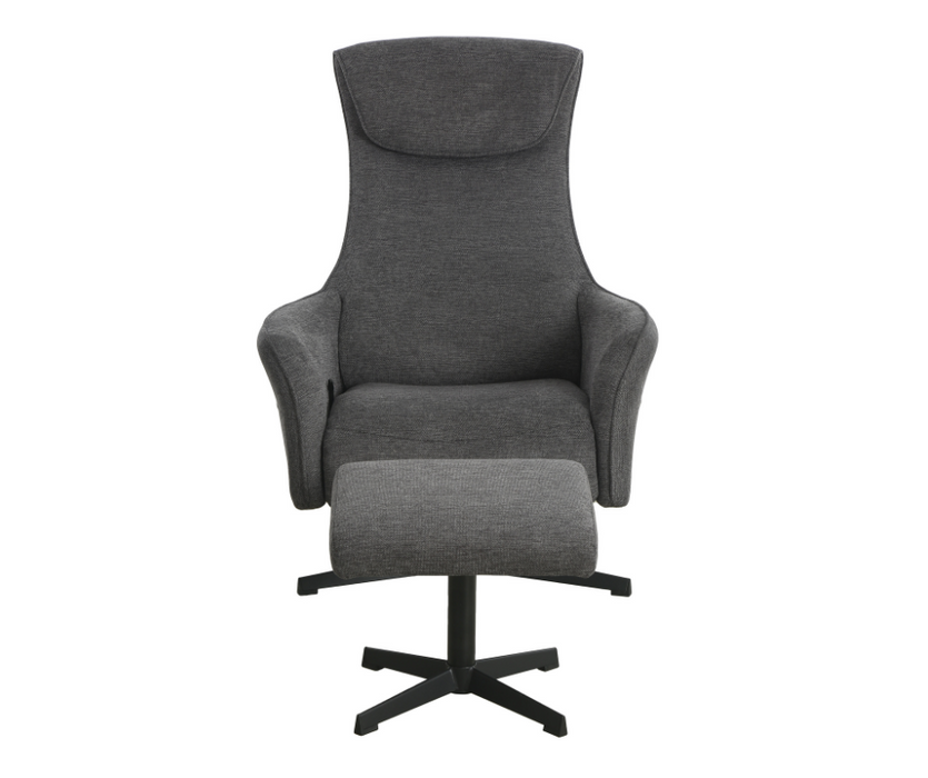 Miami Armchair with Footstool - Grey