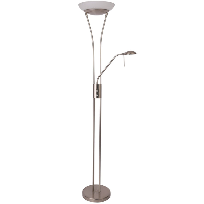 Reed LED Mother & Child Floor Lamp - Satin Chrome