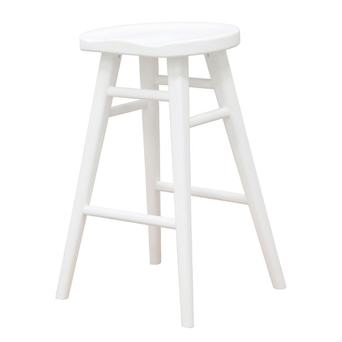 Scandinavian White Timber Kitchen Counter Stool