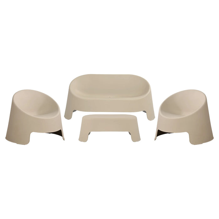 Santorini 4 Piece Outdoor Lounge Set, Beige