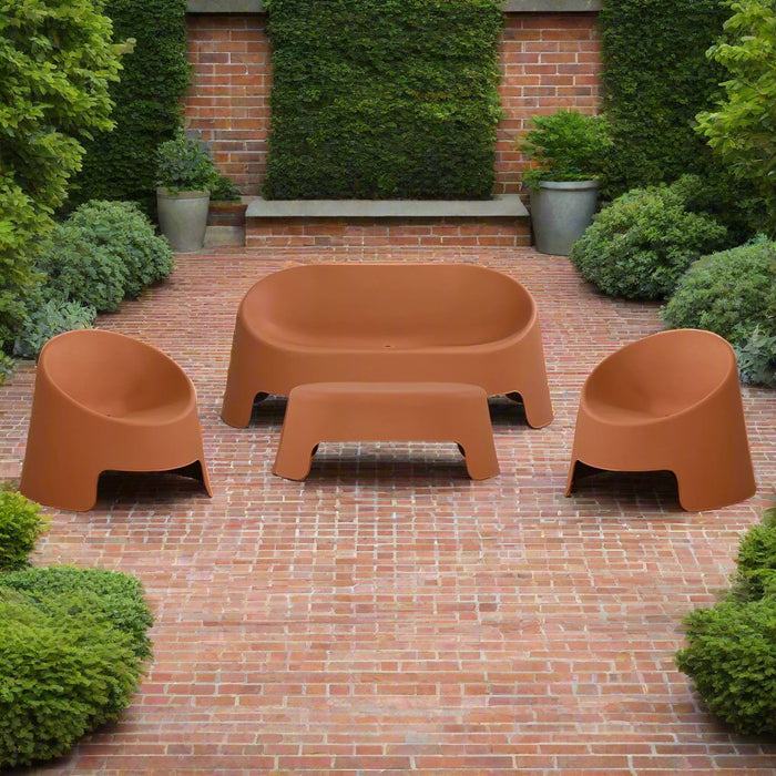 Santorini 4 Piece Outdoor Lounge Set, Teracotta