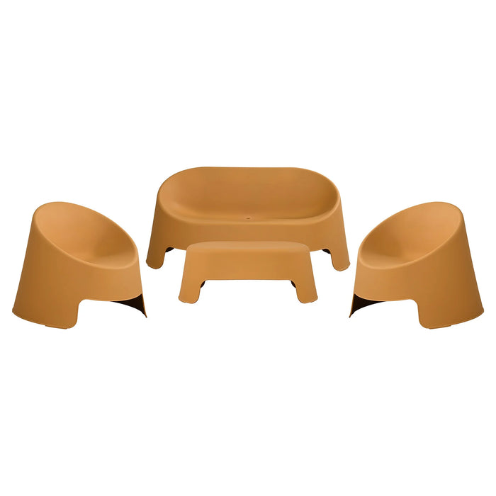 Santorini 4 Piece Outdoor Lounge Set, Pumpkin