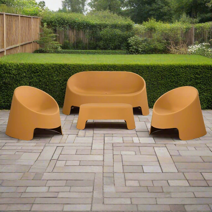 Santorini 4 Piece Outdoor Lounge Set, Pumpkin