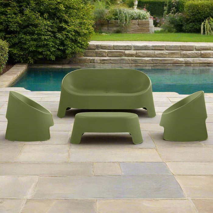 Santorini 4 Piece Outdoor Lounge Set, Green
