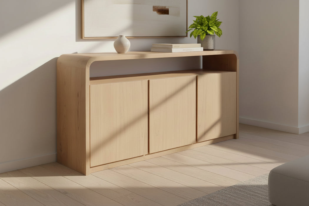 Gatsby Solid Timber 3 Door Buffet Sideboard Natural 150 cm