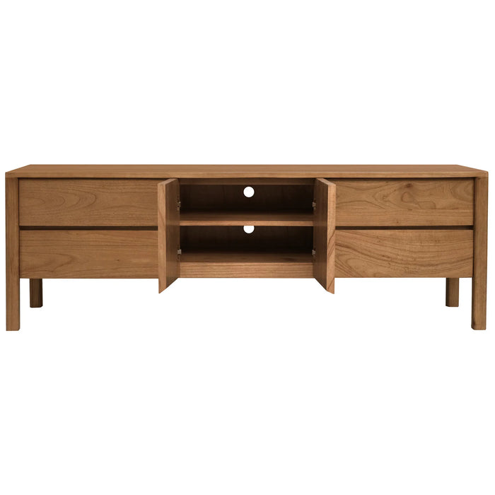 Adelle 1.8m Entertainment Unit - Solid Mindi Wood / Natural