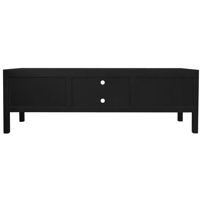 Adelle 1.8m Entertainment Unit - Solid Mindi Wood / Black