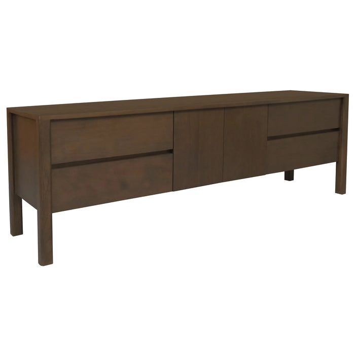 Adelle 1.8m Entertainment Unit - Solid Mindi Wood Walnut