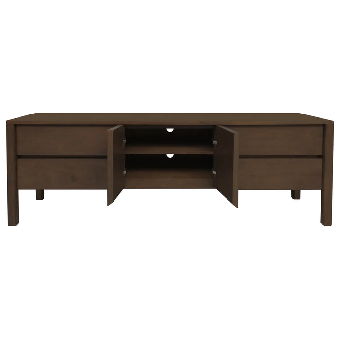 Adelle 1.8m Entertainment Unit - Solid Mindi Wood Walnut