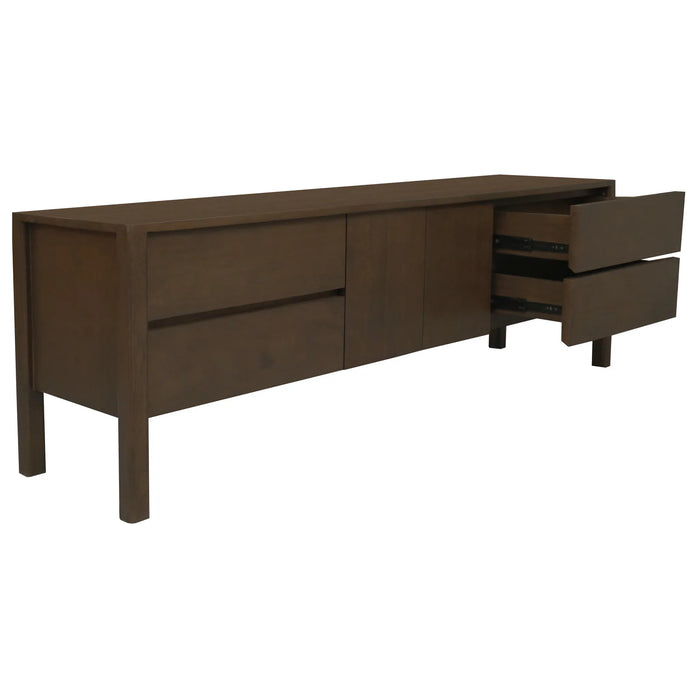 Adelle 1.8m Entertainment Unit - Solid Mindi Wood Walnut