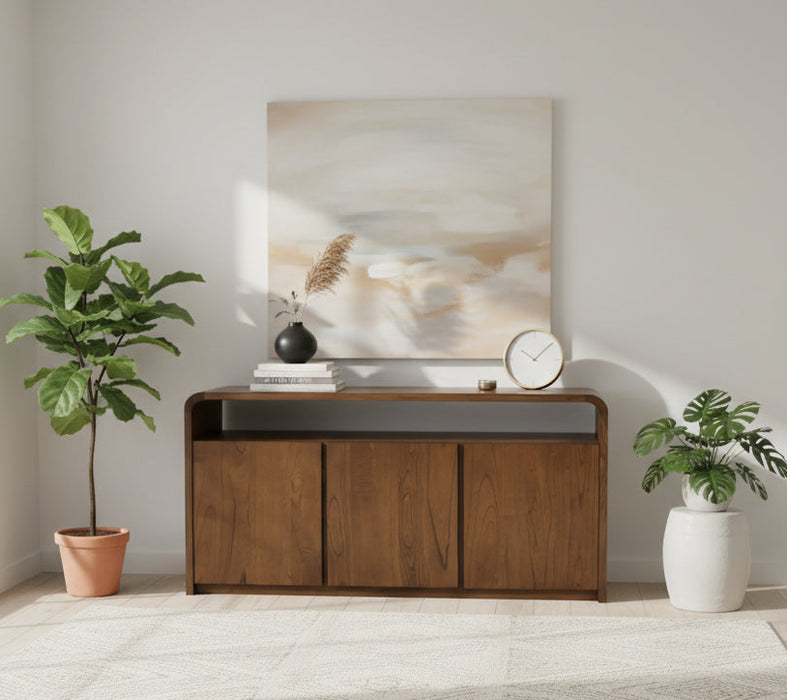 Gatsby 1.5m Solid Timber 3 Door Sideboard Buffet - Walnut