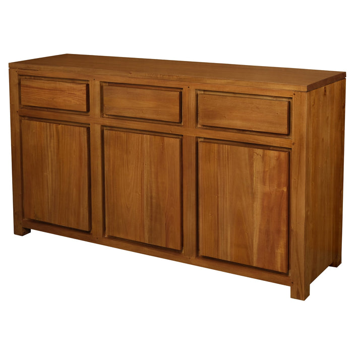 Amsley 3 Door Buffet Sideboard Cabinet Brown 156 cm