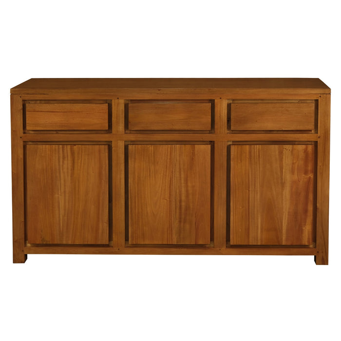 Amsley 3 Door Buffet Sideboard Cabinet Brown 156 cm