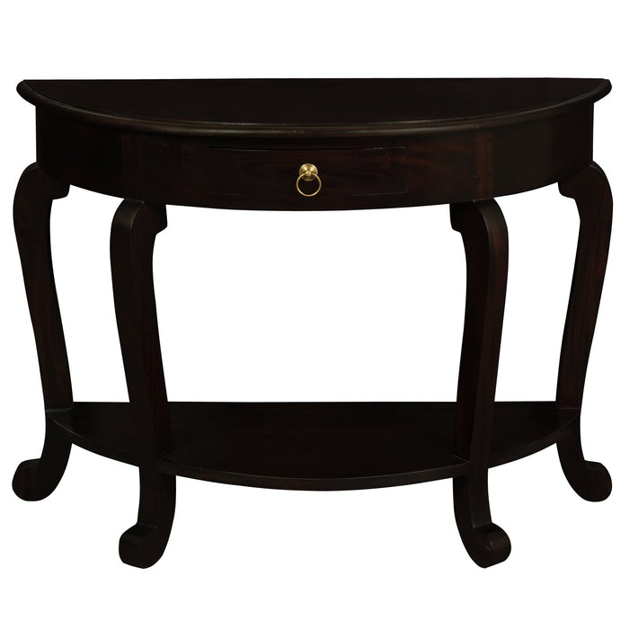 Cabriol Leg 1 Drawer Half Round Sofa Table