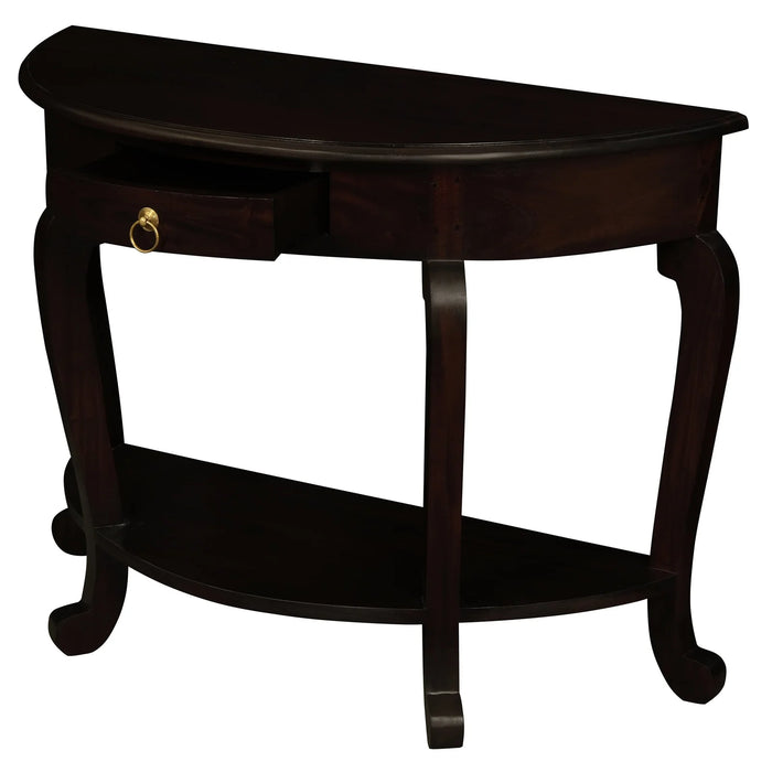 Cabriol 100cm Drawer Console Table - Chocolate