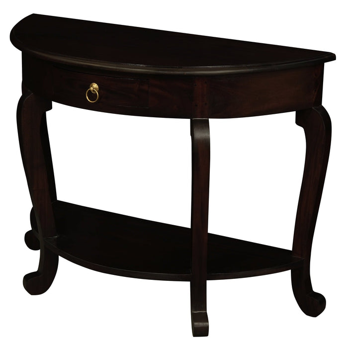 Cabriol Leg 1 Drawer Half Round Sofa Table