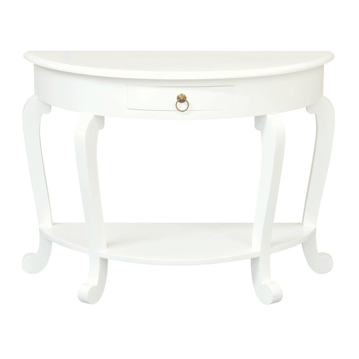 Cabriol Leg 1 Drawer Half Round Sofa Table