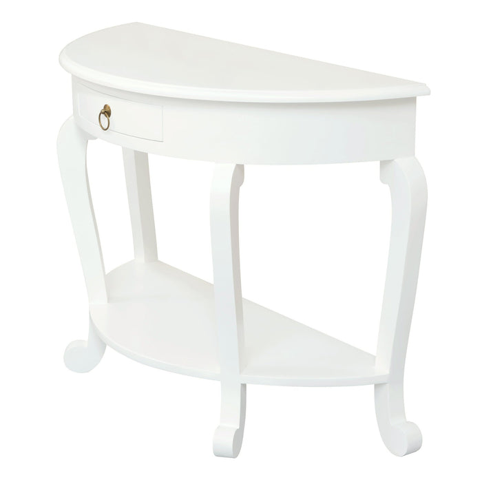 Cabriol Leg 1 Drawer Half Round Sofa Table