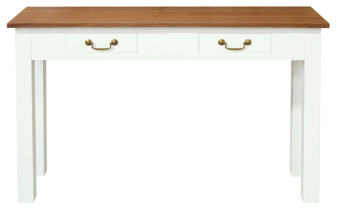 Tasman 1.2m White Caramel Straight Leg Timber Console