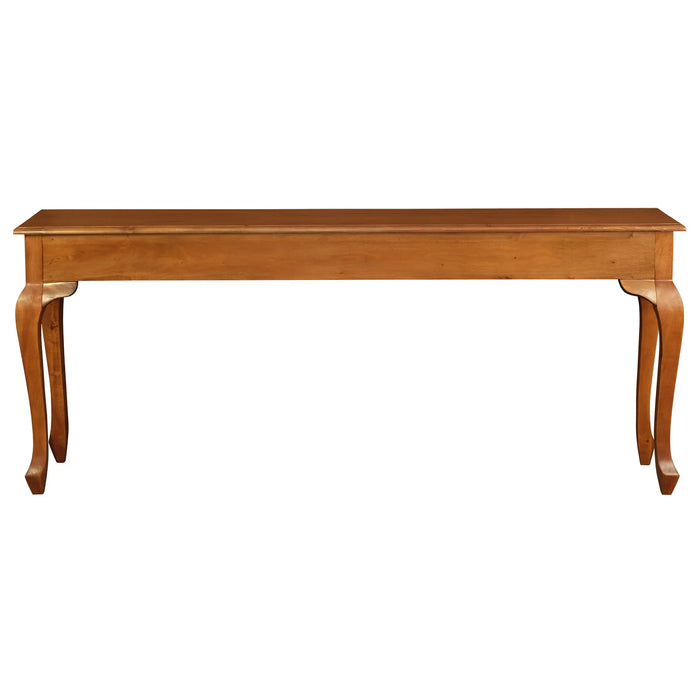 Queen Ann White 3 Drawer Sofa Table Light Pecan 180cm