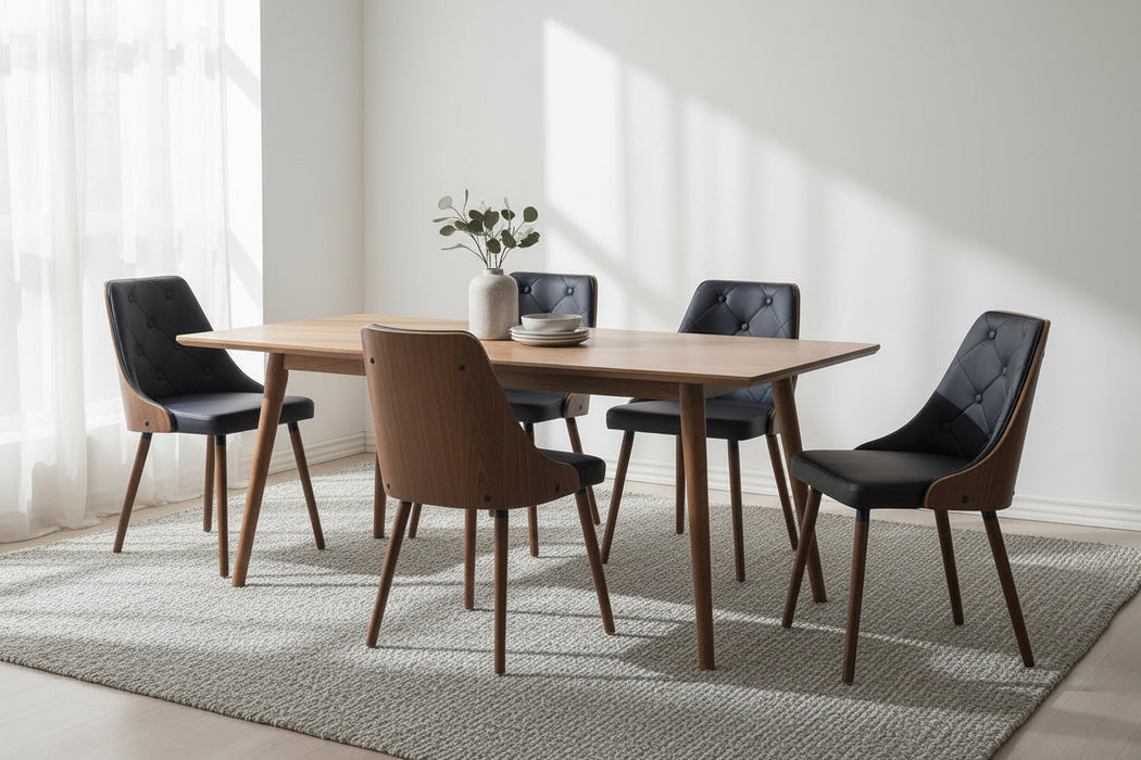 (Set of 2) Yvonne Black Dining Chairs