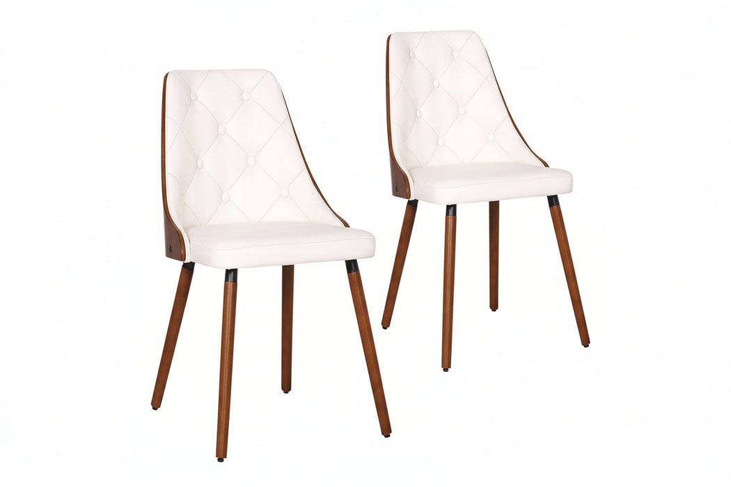 (Set of 2) Yvonne White Dining Chairs