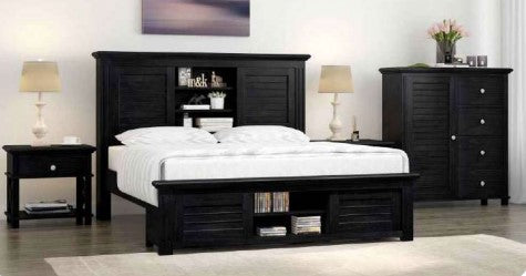 Black Warwick Timber Queen Bed