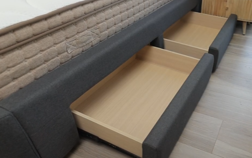 Dark Grey Vadan Bed Frame with Storage Drawers